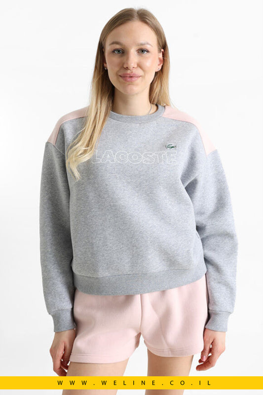 סווטשירט נשים רחב Lacoste – Silver Chine + Nidus