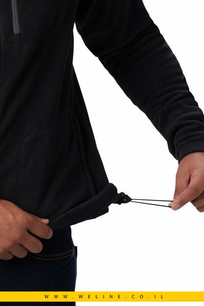 מעיל פליס שחור לגברים Fast Trek Full Zip