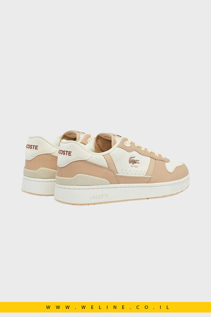 נעלי סניקרס עור לגברים Lacoste T-Clip Tonal