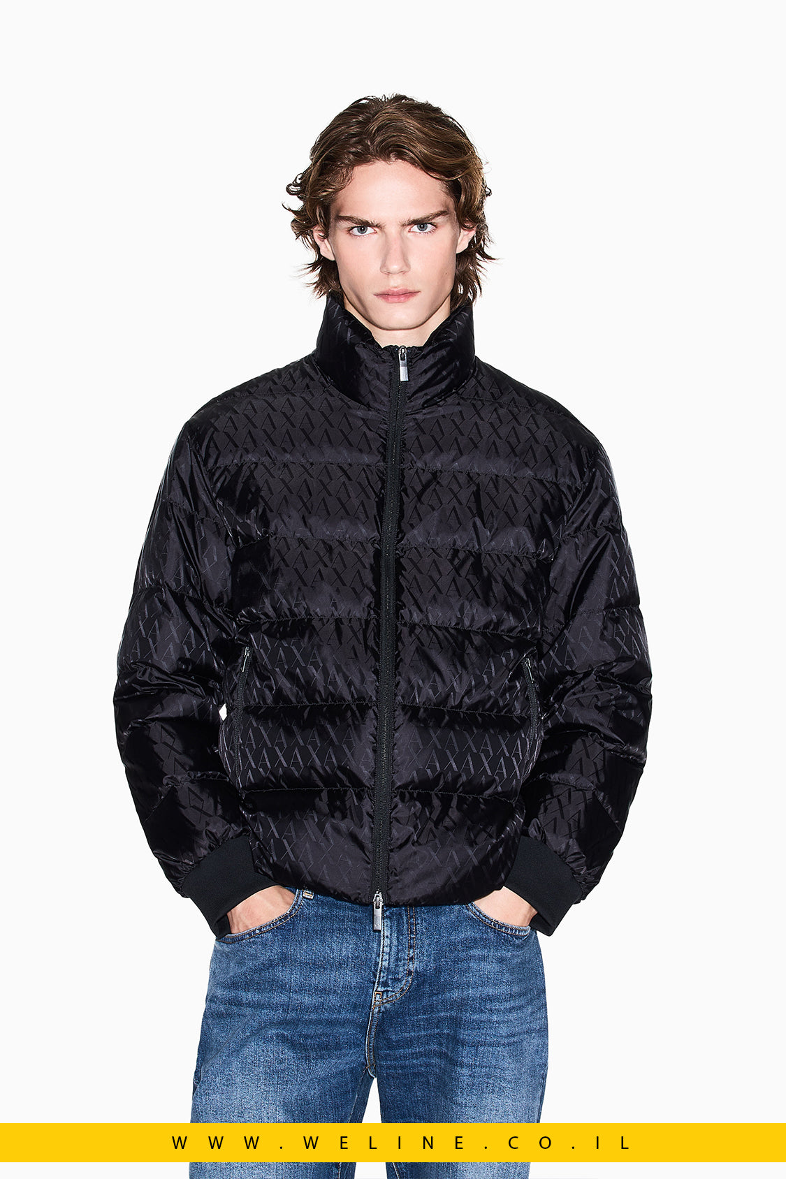 מעיל פאפר לגברים – דגם טון על טון עם לוגו A|X