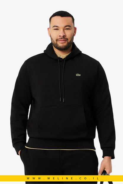 קפוצ’ון שחור פליס לגברים – Lacoste