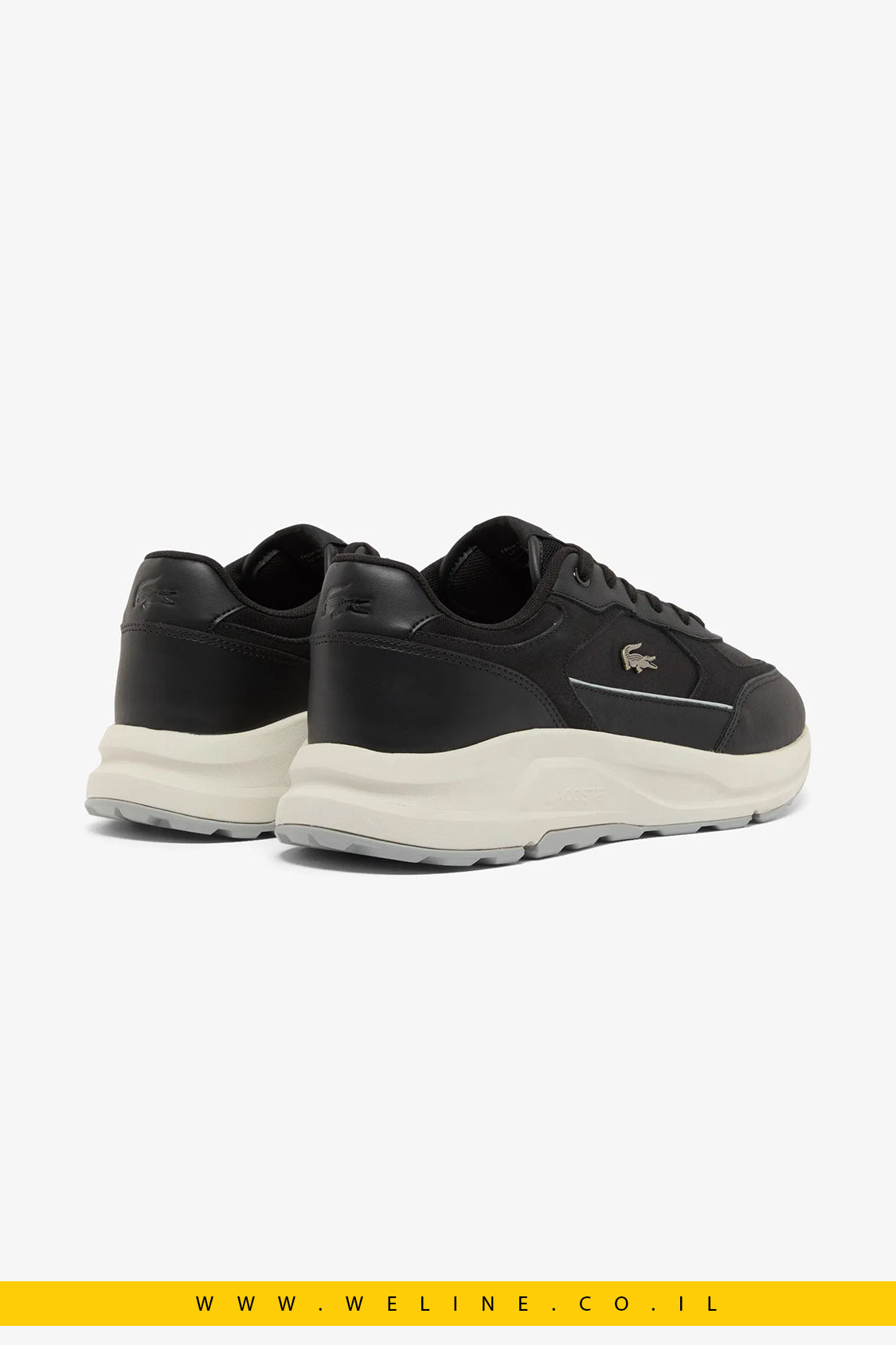 נעלי סניקרס גברים Lacoste Run Set – זמש שחור