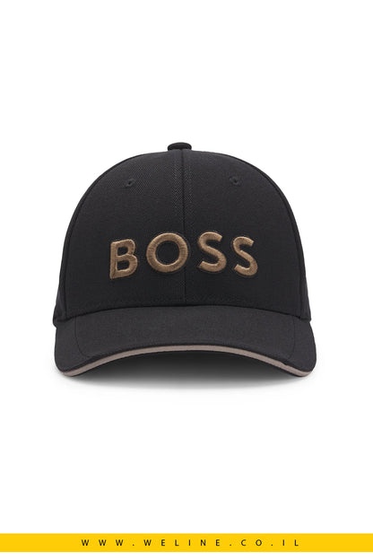 BOSS כובע Cap-US – כובע פרימיום שחור עם לוגו רקום