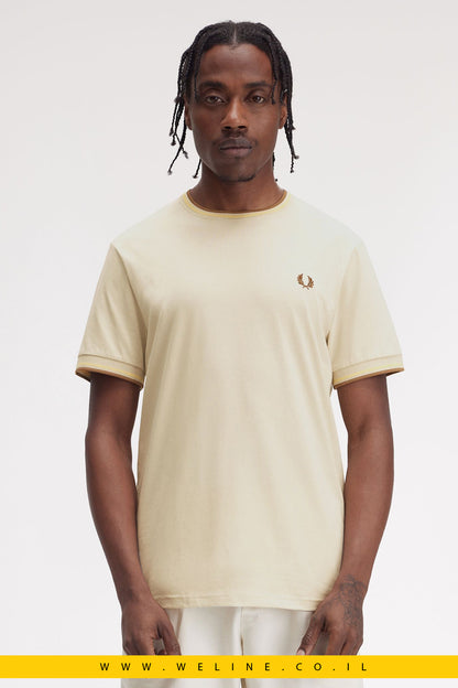 חולצת טי לנשים עם גימור Twin Tipped - Fred Perry