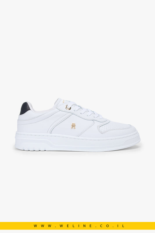 סניקרס עור Tommy Hilfiger TH Monogram Leather Cupsole Trainers White