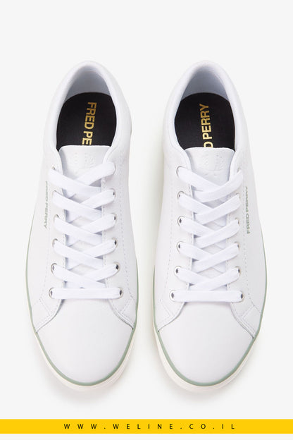 נעלי עור מרקם לגברים – Baseline Leather בצבע לבן / כחול נייבי