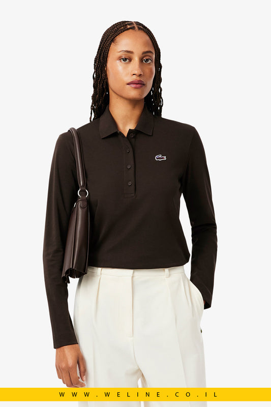 חולצת פולו Regular Fit עם קרוקודיל נוף – Lacoste Landscape Crocodile Polo (חום)