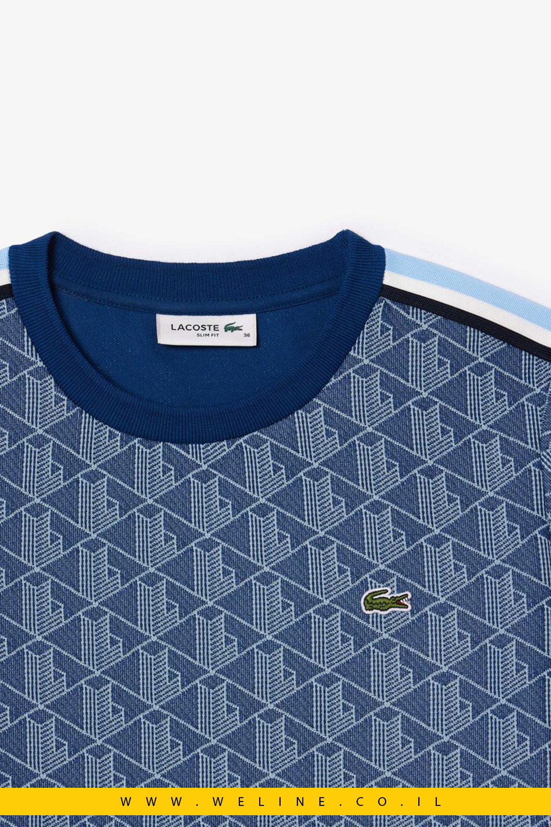 חולצת טי לנשים עם מונוגרמה סרוגה – גזרת Slim | Lacoste