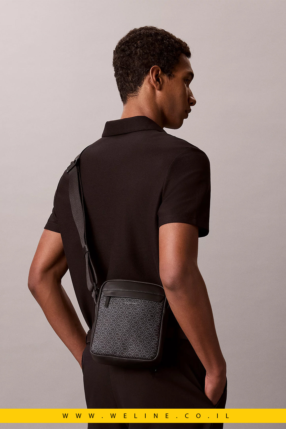 תיק צד Calvin Klein Allover Emblem Logo Reporter Bag