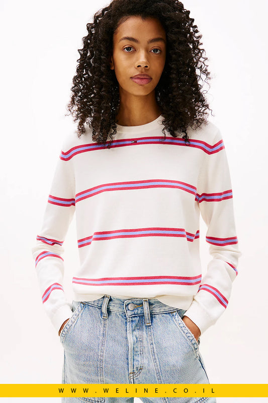 סוודר נשים עם דגל רקום – Tommy Jeans