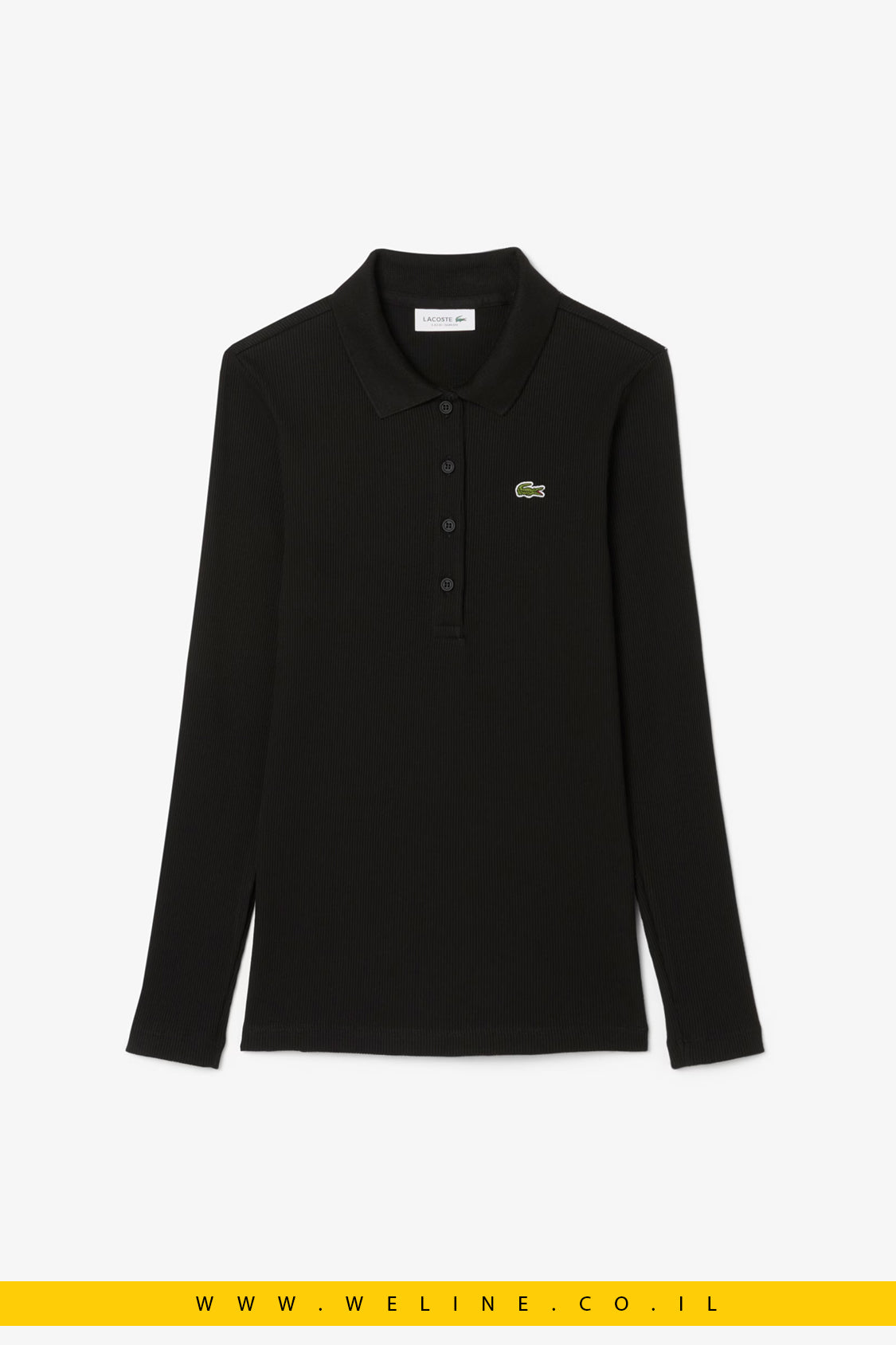 חולצת פולו L.12.D ריב Slim Fit עם שרוול ארוך מבית Lacoste