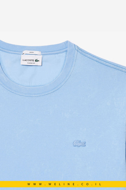 חולצת טי לגברים עם אפקט שטיפה ובד כותנה כבד – Lacoste