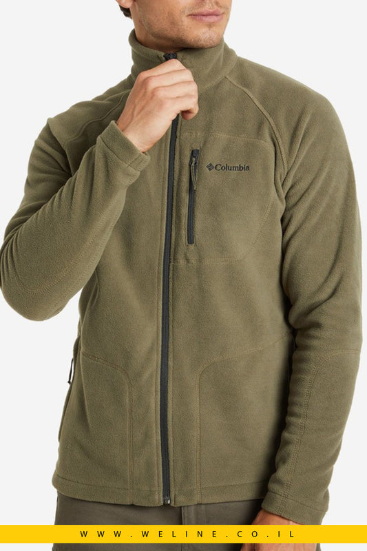 מעיל פליס לגברים Columbia Fast Trek™ II Full Zip בצבע ירוק – חימום עוצמתי ונוחות יומיומית