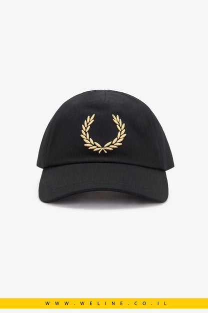 כובע Fred Perry Bold Embroidered Canvas Cap – צבע Black / Champagne |
