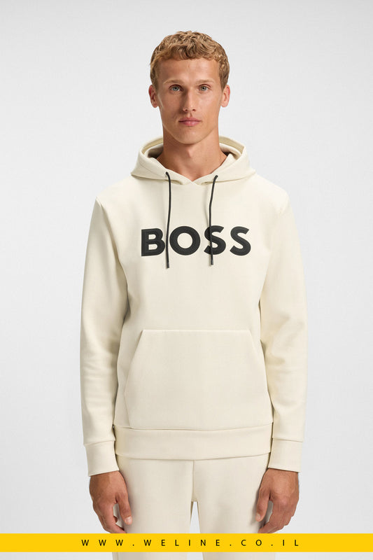 קפוצ'ון כותנה עם לוגו מובלט – BOSS