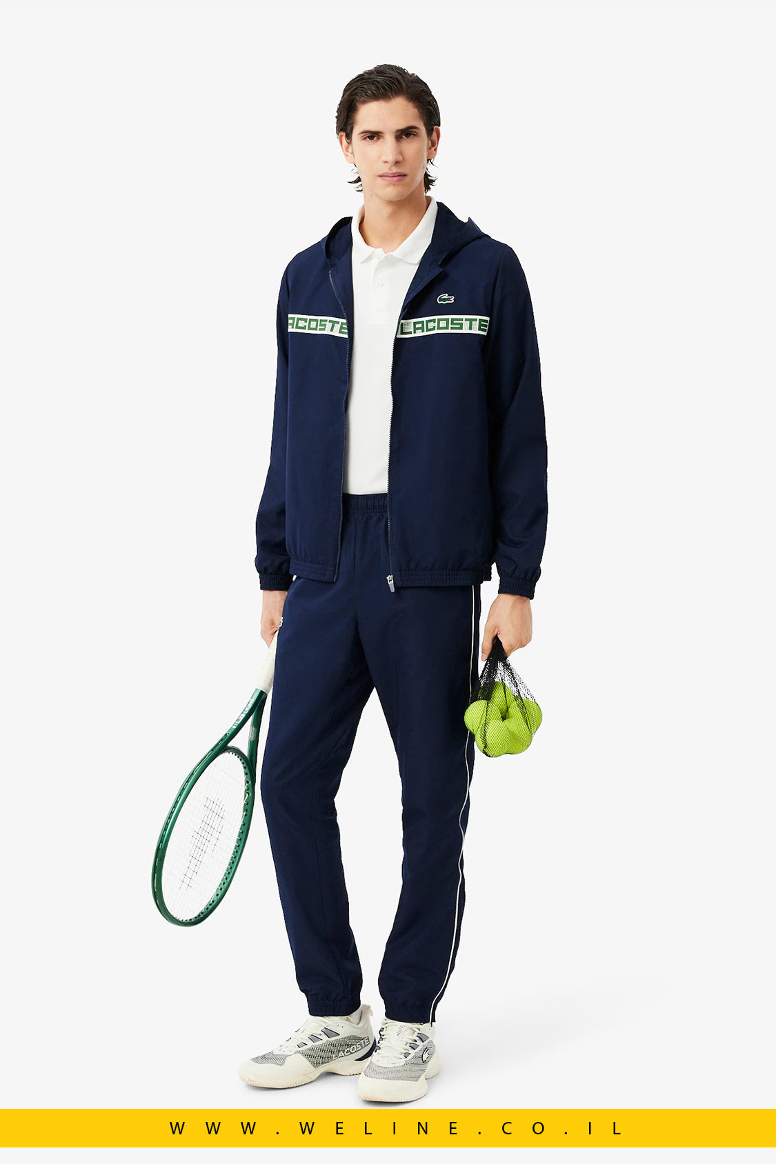 חליפת טניס גברים Lacoste Logo Stripe – כחול