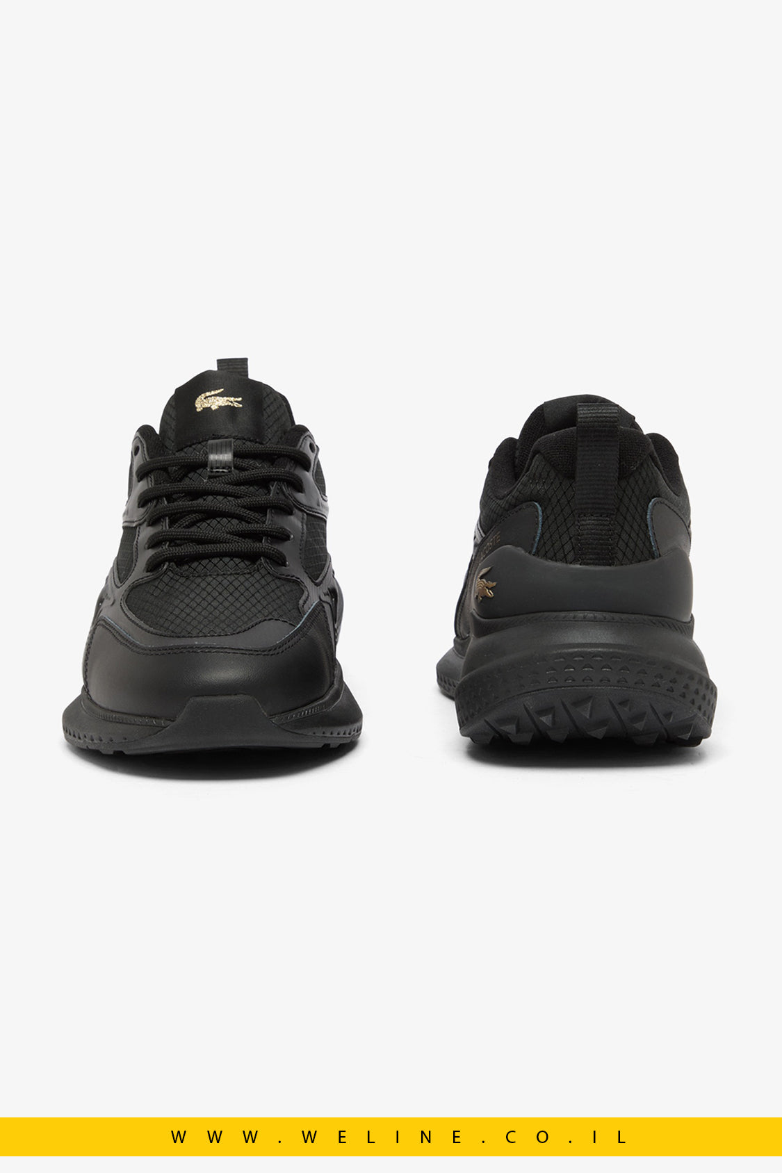 Lacoste Men's L003 Evo Sneakers – סניקרס לגברים שחור/זהב