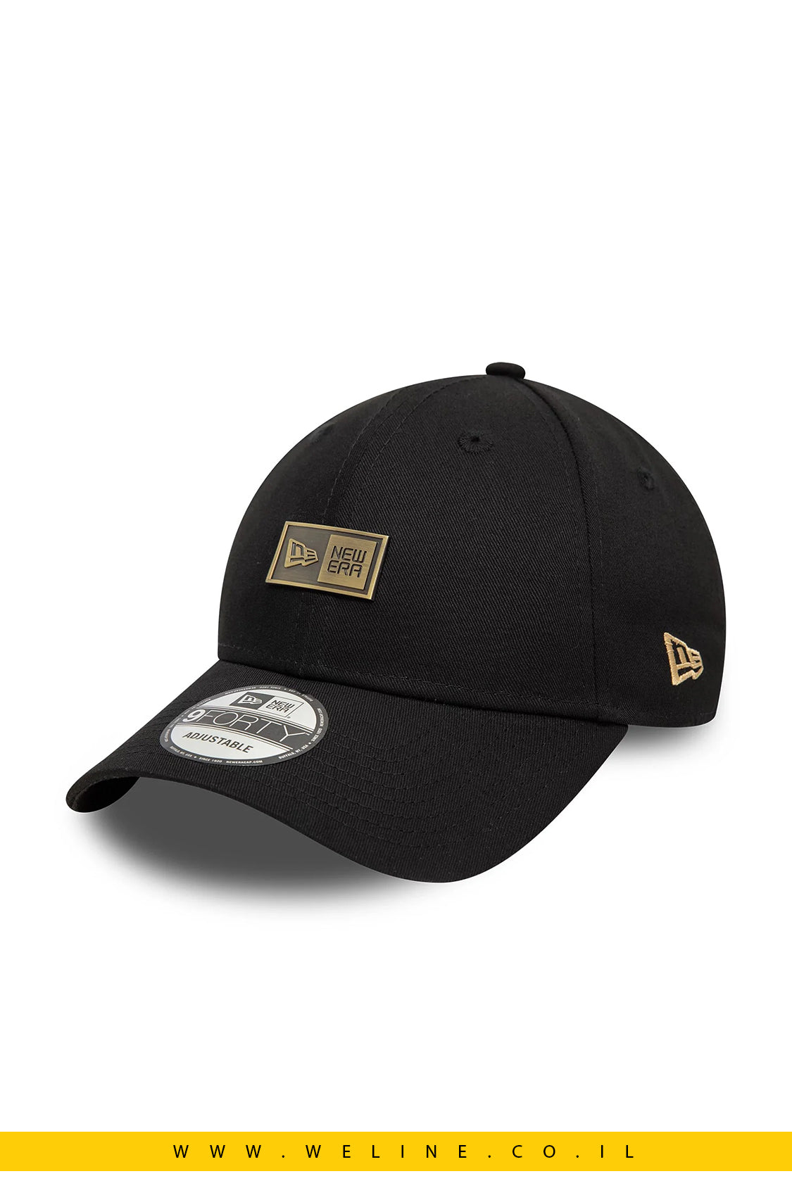 כובע 9FORTY שחור New Era עם תג מתכתי