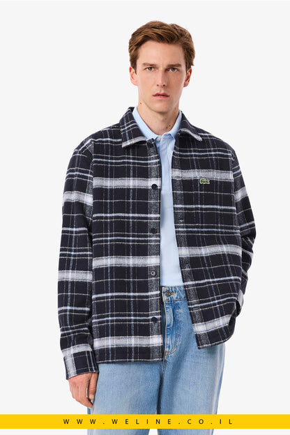 חולצת אוברשירט משובצת מכותנה מוברשת – Overshirt aus karierter Baumwolle