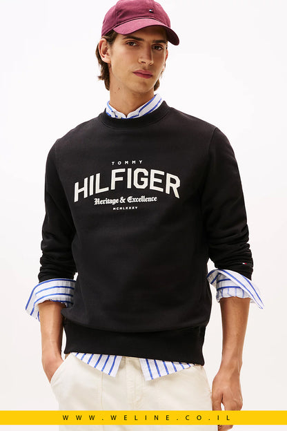 Arch Logo Terry Crew Neck Sweatshirt – סווטשירט קלאסי מבית Tommy Hilfiger