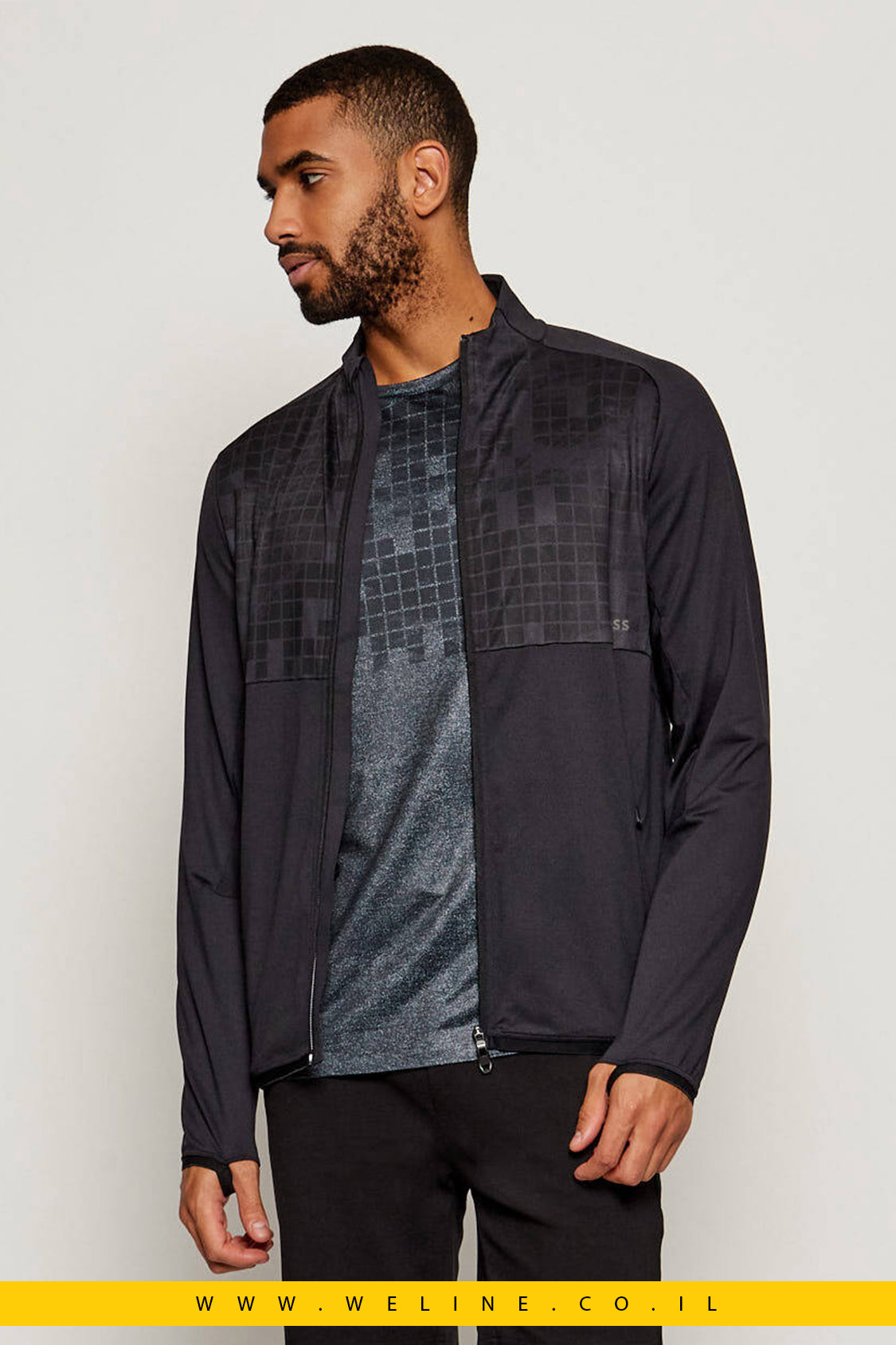 סווטשירט עם רוכסן מלא SW_Jump FZ – BOSS GREEN (כחול נייבי)