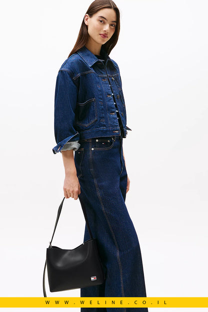 תיק Hobo עם לוגו ממותג Tommy Hilfiger
