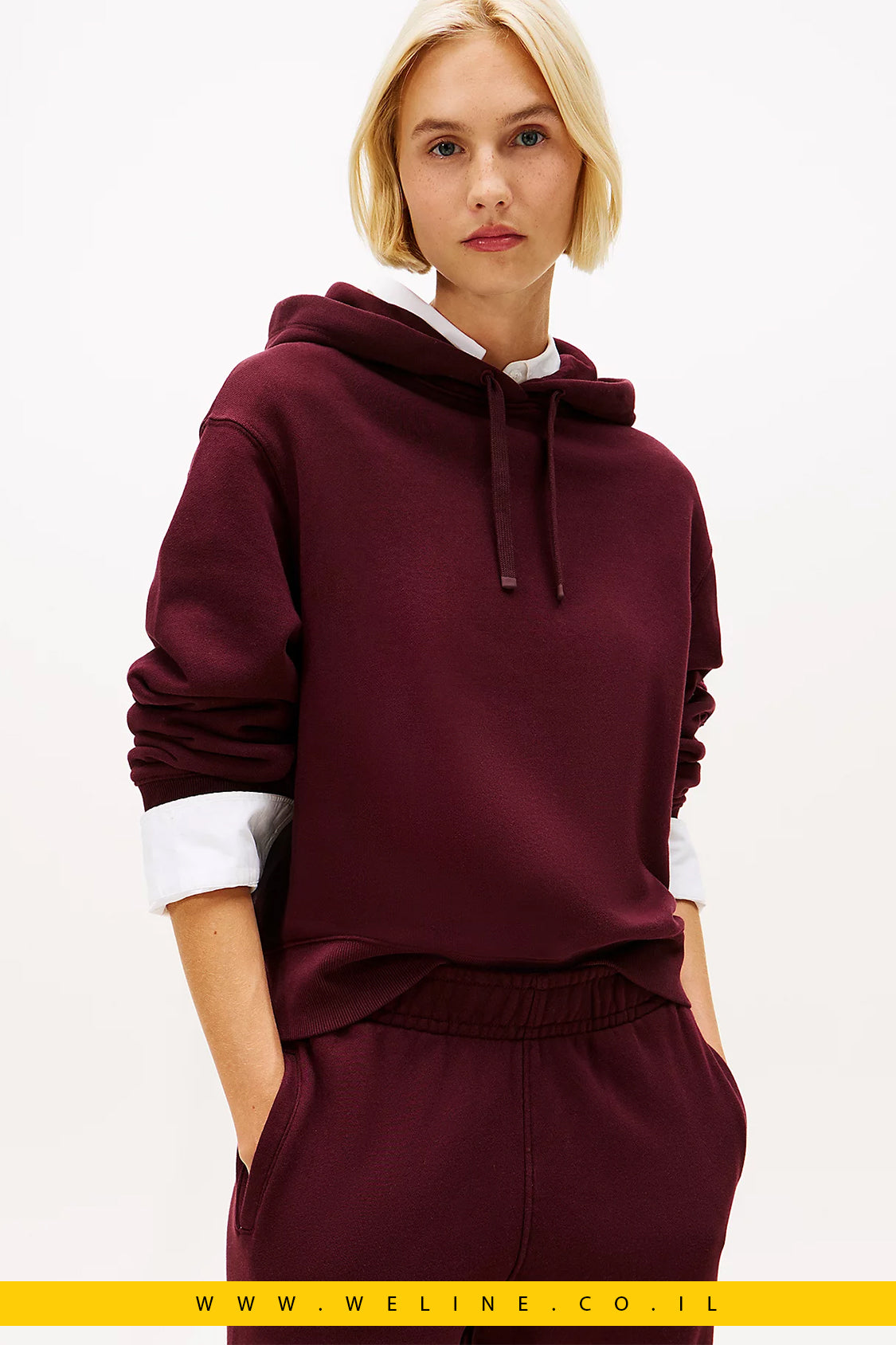 קפוצ'ון נשים Tommy Hilfiger עם רקמת לוגו – כותנה