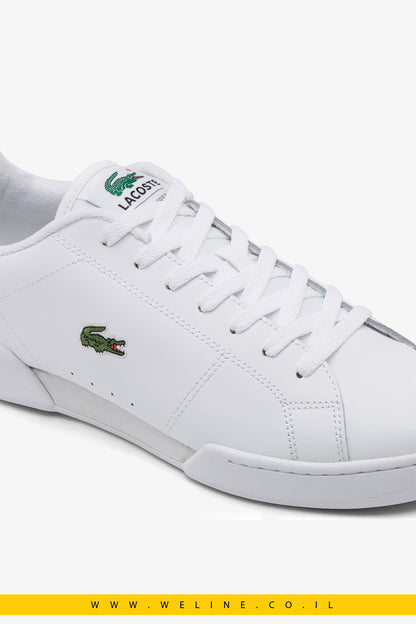 Lacoste Men's Carnaby Cup Leather Sneakers – סניקרס עור לגברים בצבע לבן
