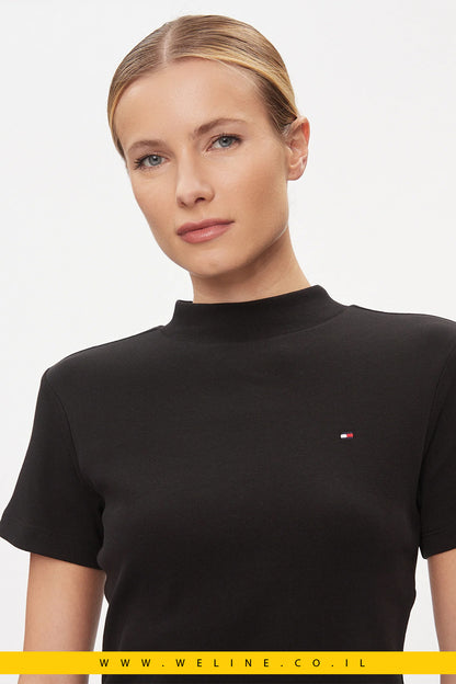 חולצת טי לנשים Tommy Hilfiger – דגם New Cody בצבע שחור