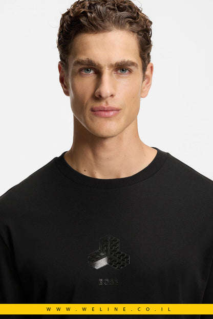 חולצת טי ארוכה לגברים מבית BOSS – שחור | Relaxed Fit