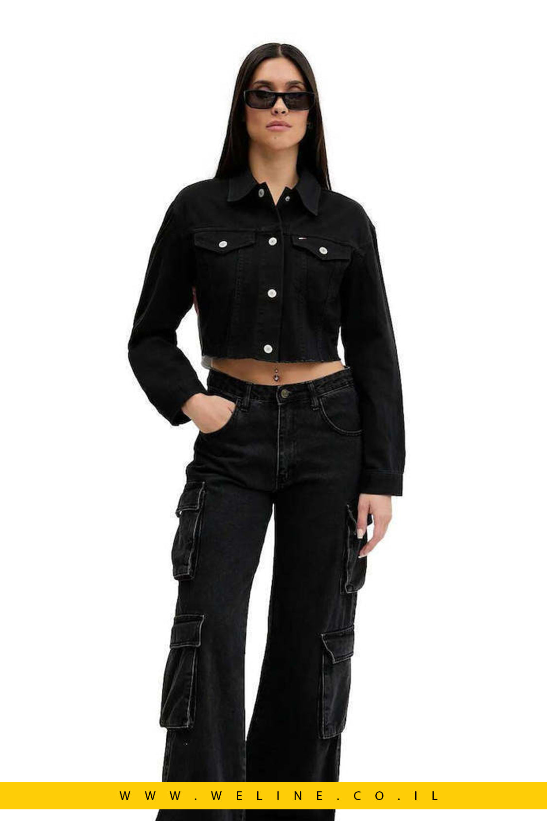 ג׳קט ג׳ינס נשים Tommy Hilfiger – צבע שחור