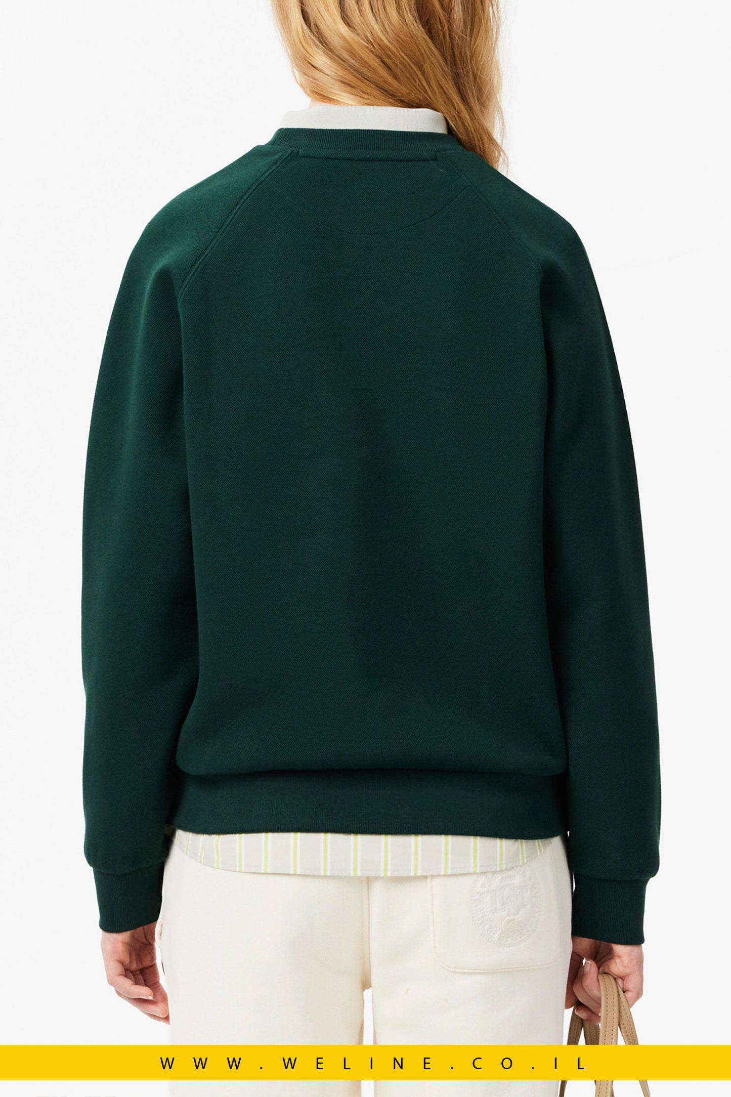 סווטשירט פיקה עם צווארון עגול (Crew Neck Piqué Sweatshirt).