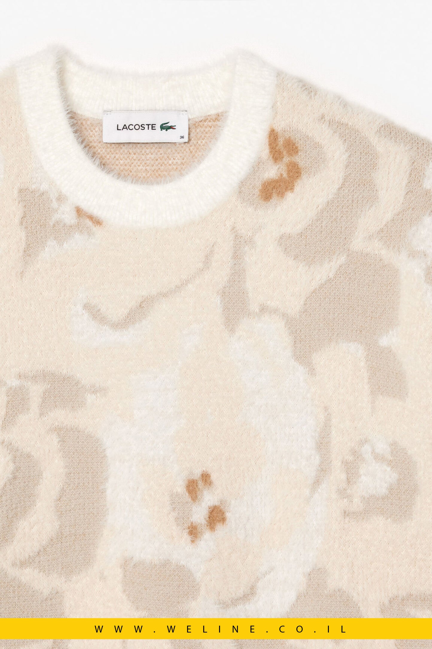סוודר סרוג בעיצוב ג'קארד פרחוני (Floral Jacquard Knit Sweater)