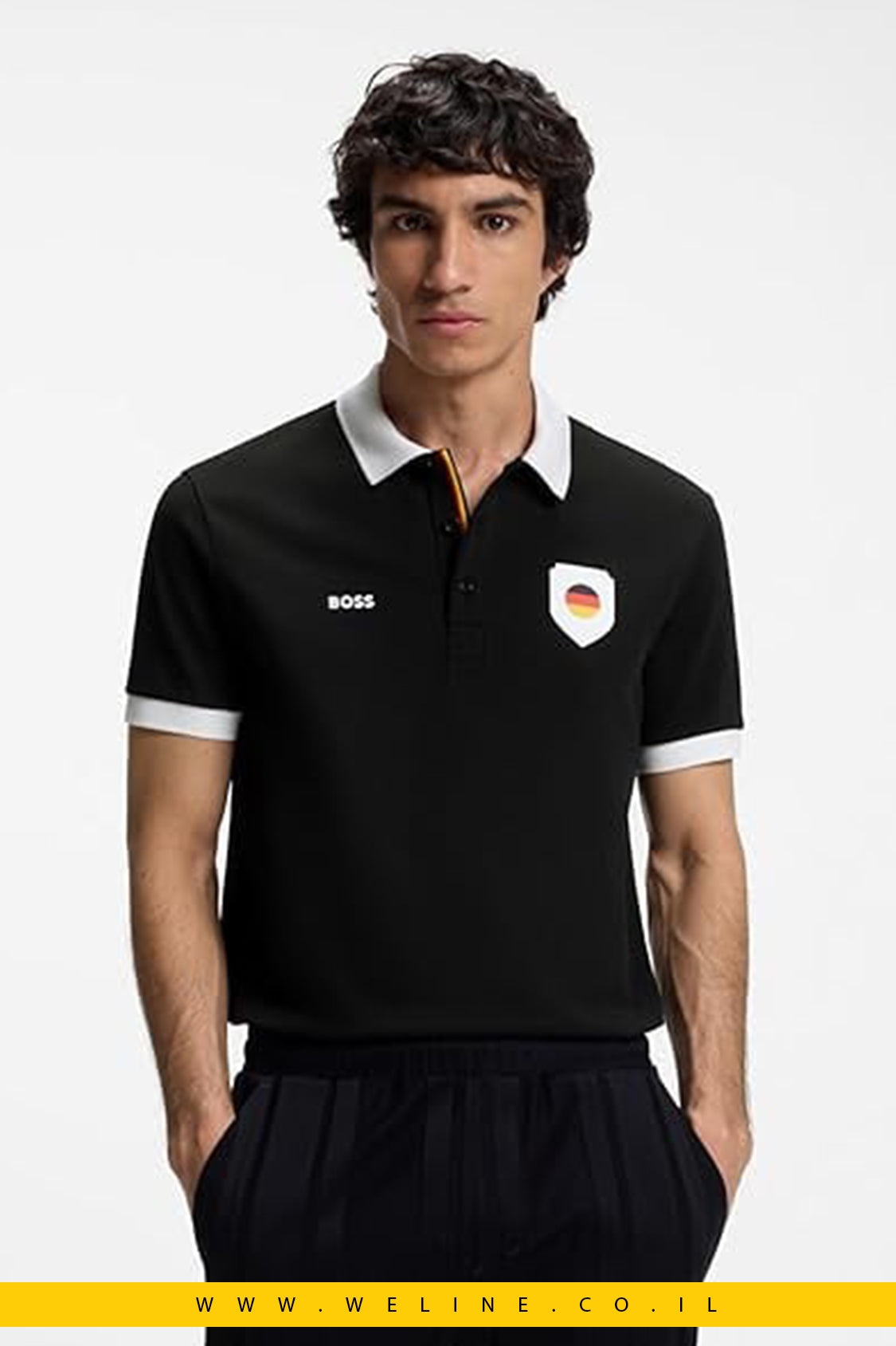 חולצת פולו גברים BOSS Paddy Polo Shirt  Germany Black – Regular Fit