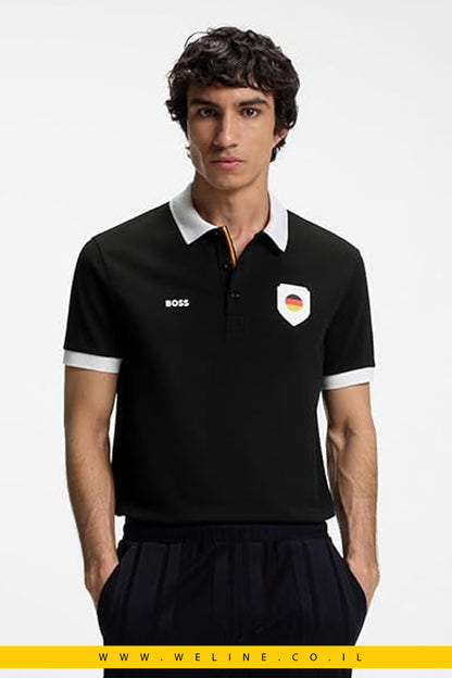 חולצת פולו גברים BOSS Paddy Polo Shirt  Germany Black – Regular Fit