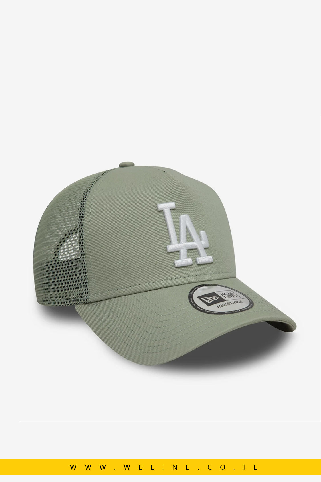ובע משאית מתכוונן LA Dodgers League Essential Pastel Green 9FORTY A-Frame Trucker מבית New Era