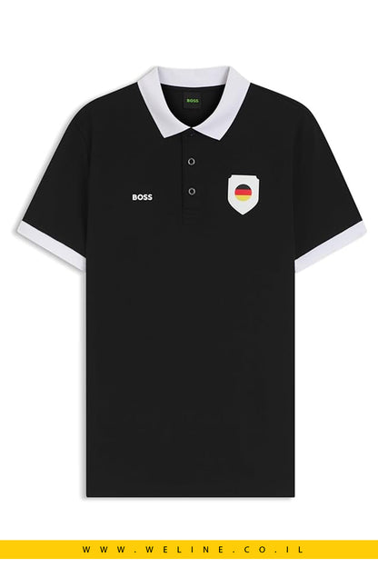 חולצת פולו גברים BOSS Paddy Polo Shirt  Germany Black – Regular Fit