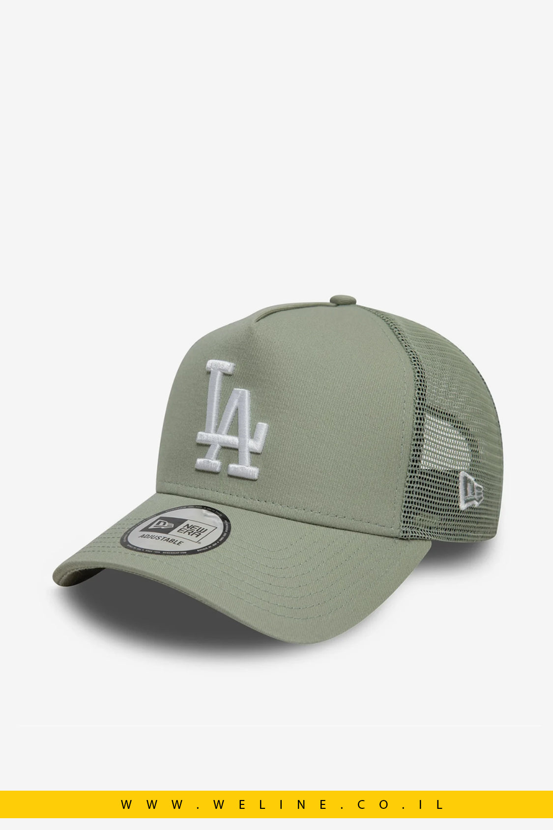 ובע משאית מתכוונן LA Dodgers League Essential Pastel Green 9FORTY A-Frame Trucker מבית New Era