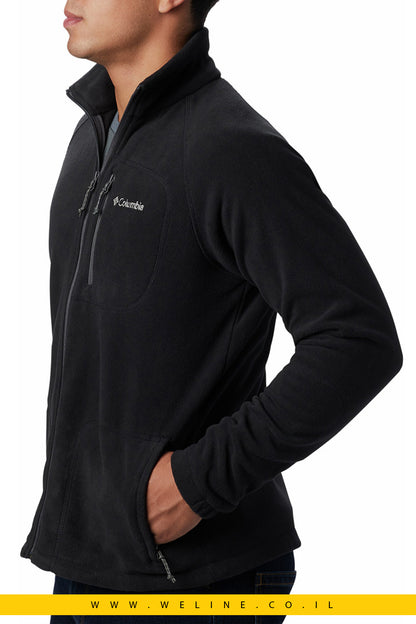 מעיל פליס שחור לגברים Fast Trek Full Zip