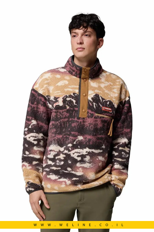 Columbia – Helvetia II Printed Half Snap Fleece  פליס מודפס לגברים עם פתיחת חצי–סנאפ