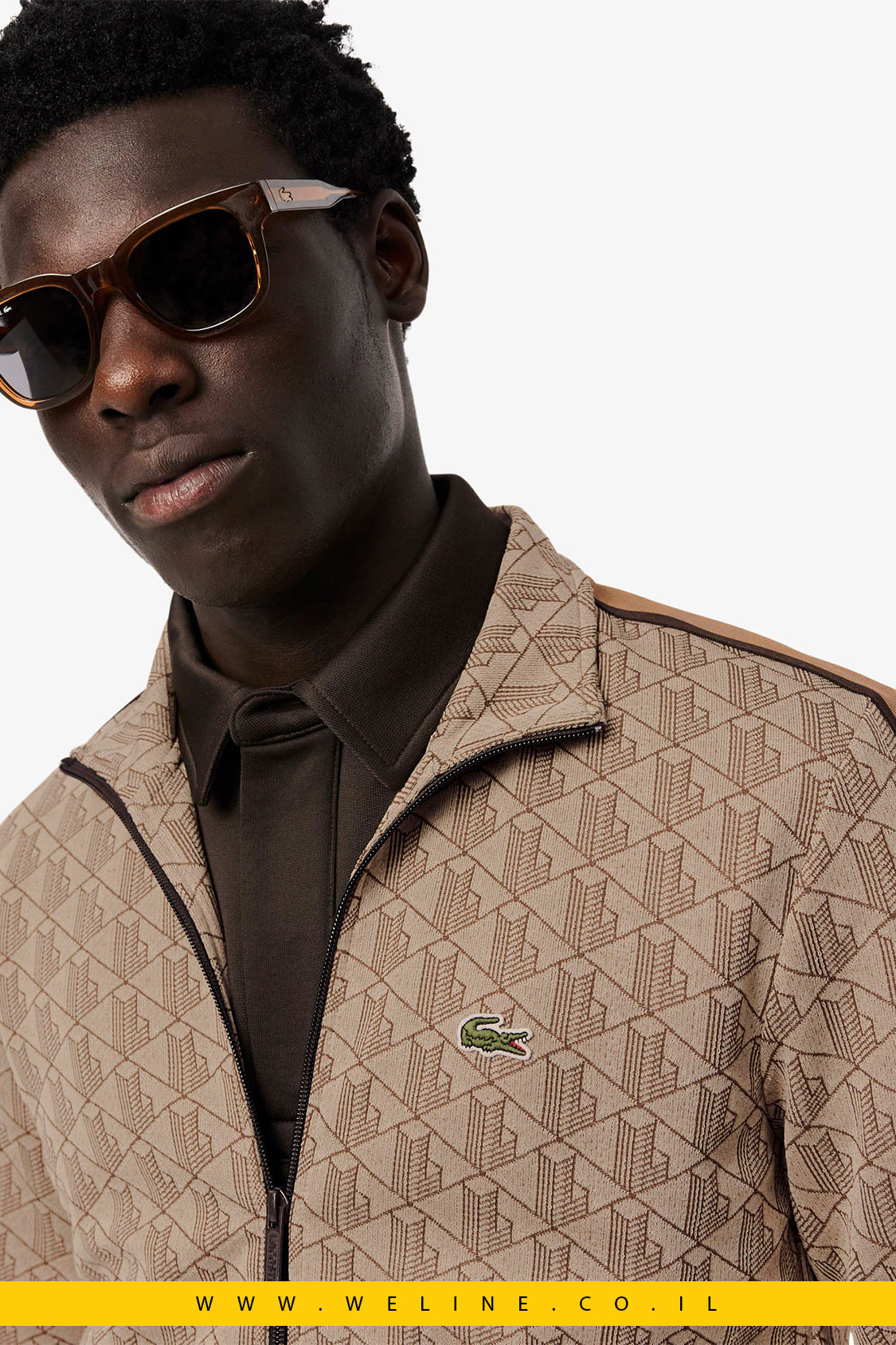 ג’קט ספורט Paris Zip-Up Jacquard לגברים Lacoste