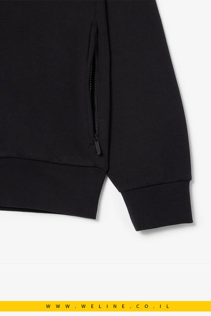 סווטשירט פליז עם רוכסן וצווארון גבוה לגברים Lacoste