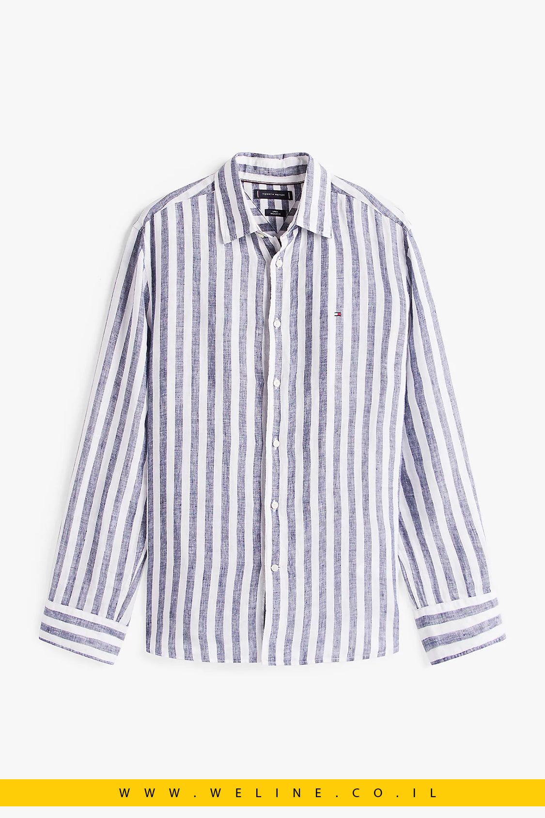 חולצת פסים פשתן Regular Fit לגברים Tommy Hilfiger