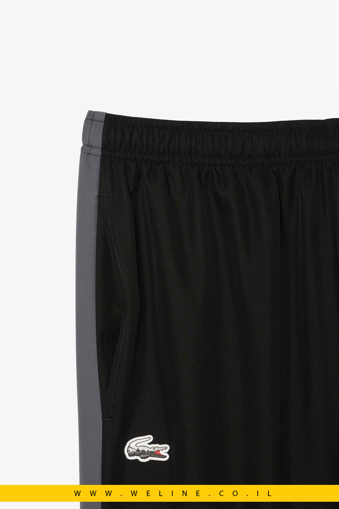 סט טרנינג יוקרתי לגברים Lacoste – דגם Landscape Crocodile בצבע שחור