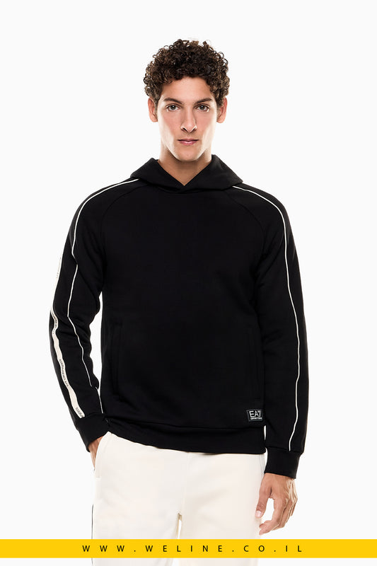 קפוצ'ון EA7 Logo Series – כותנה־פוליאסטר, גזרת Regular