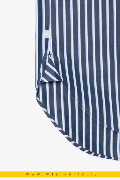 חולצת נשים Lacoste Poplin Oversized – כותנה כחולה