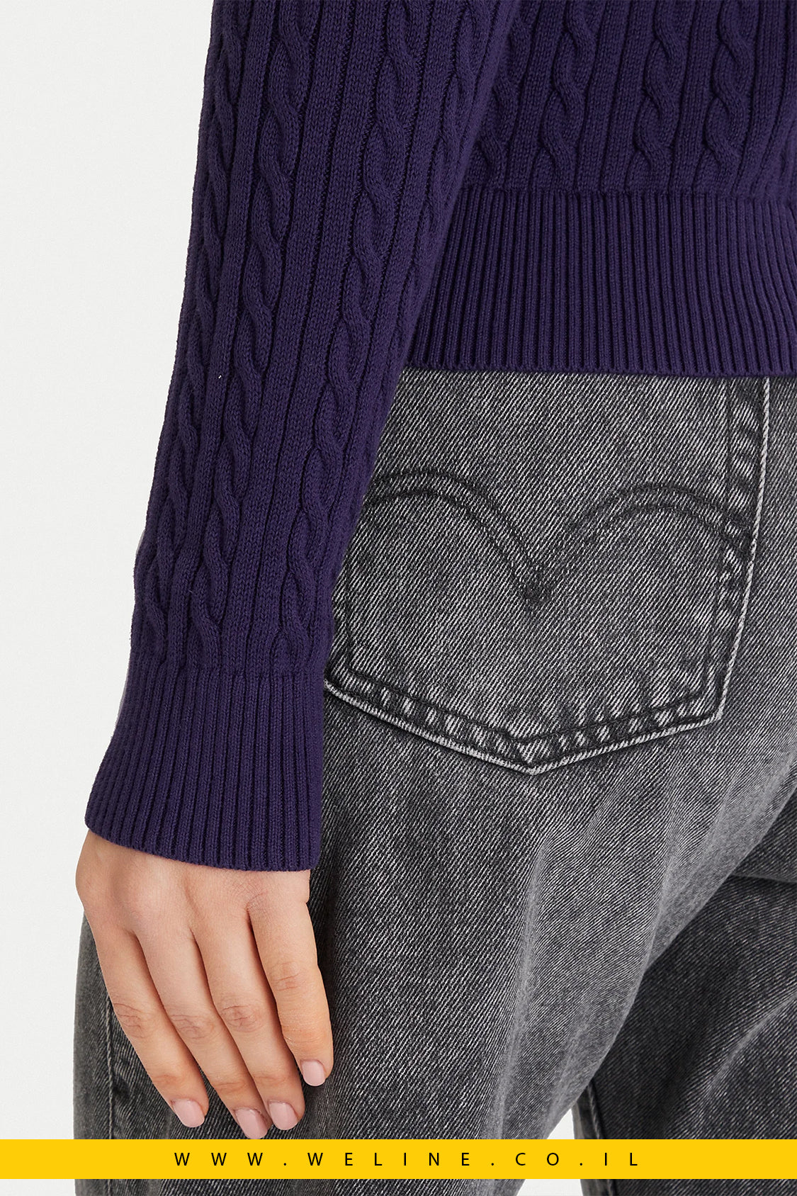 סוודר SLIM CABLE KNIT לנשים – Tommy Jeans