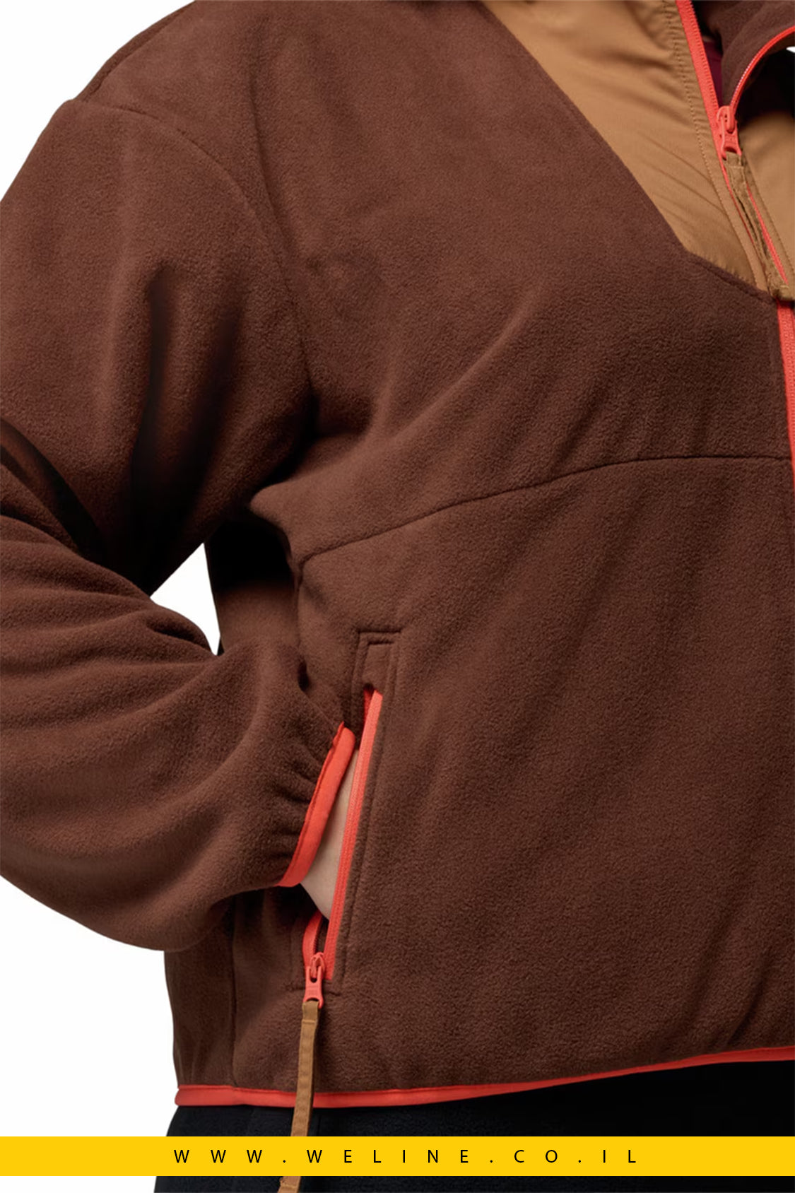 Columbia – סוויטשירט טיולים Sequoia Grove עם רוכסן, צבע Camel