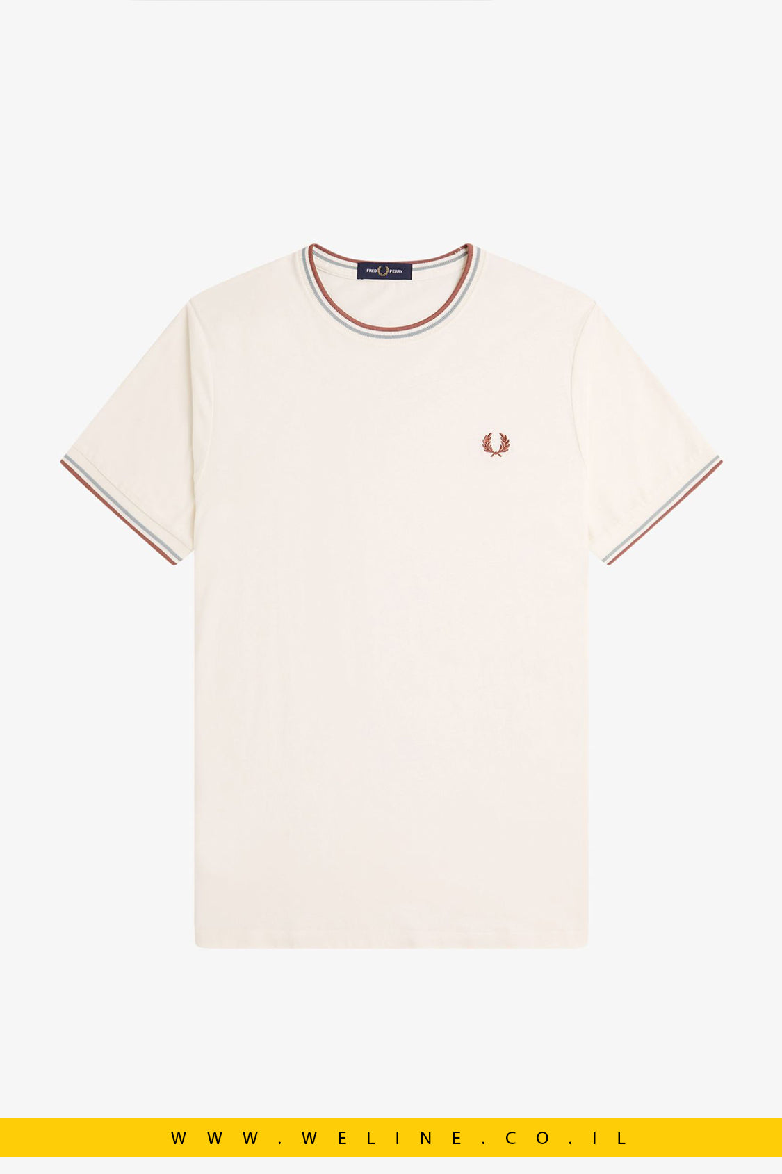 חולצת טי לגברים עם פס כפול בצווארון – Fred Perry