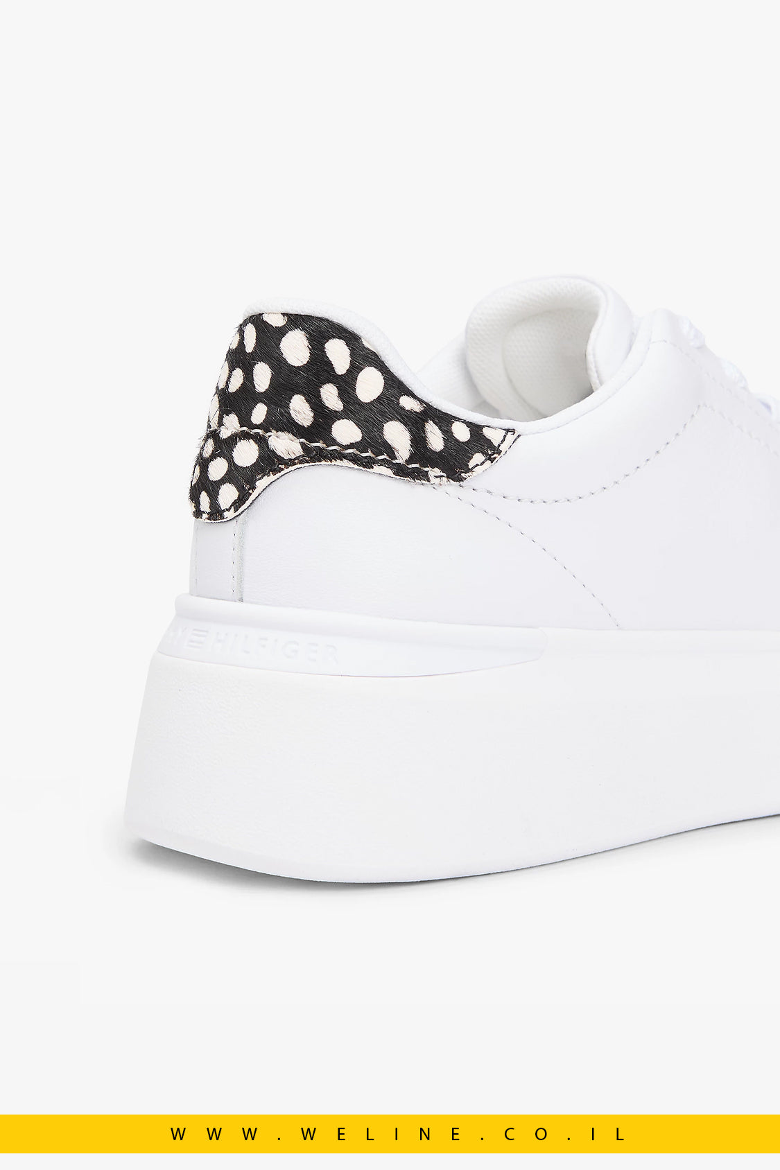 נעלי סניקרס פלטפורמה לנשים Tommy Hilfiger Snow Leopard Heel Leather – צבע לבן/הדפס מנומר